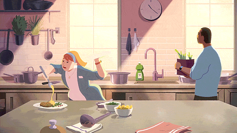 TruVide — Against the clock 2d animation chaos chef foodie illustration kitchen narrative storytelling timelapse