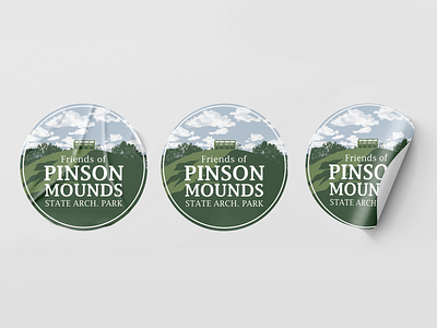 Friends of Pinson Mounds State Park Sticker blue branding design green illustration logo muted nature state park volunteer