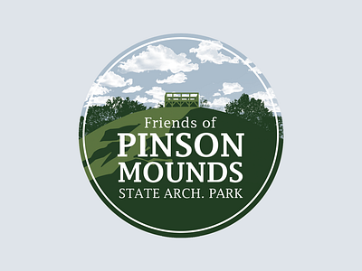 Friends of Pinson Mounds State Park Sticker branding design illustration logo muted nature state park sticker