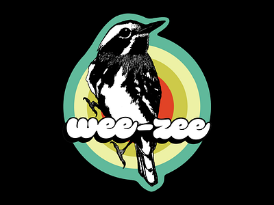 Retro Warbler Mnemonic Sticker bird birding birdwatching bold branding colorful design illustration sound sticker warbler