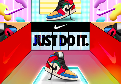 Nike illustration art artoftheday branding creative dailyart design flat illustration mohdshan nike nikedesign nikejordan procreate shoeillustration