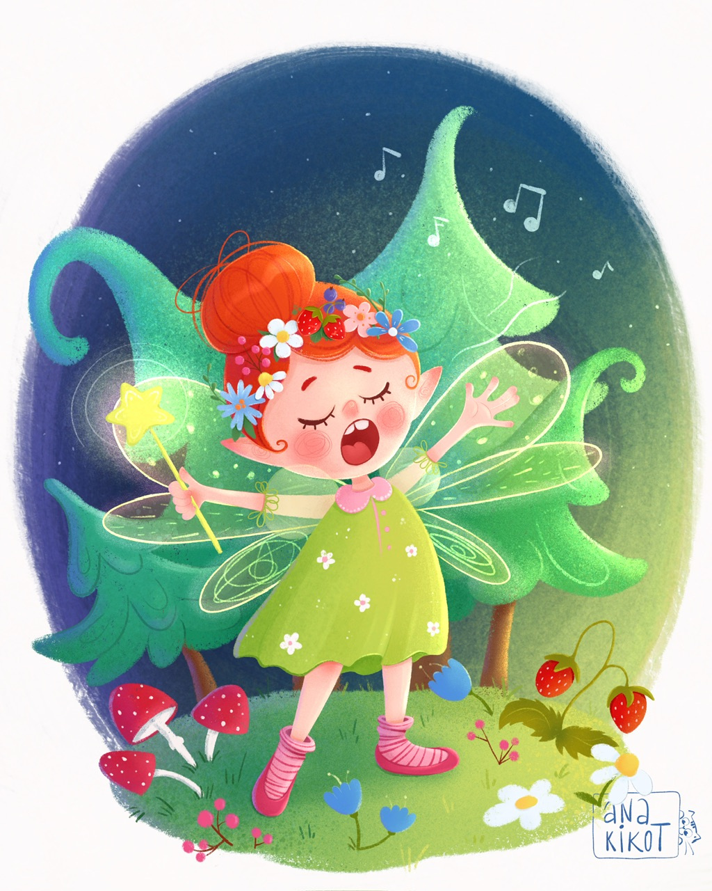 Forest Fairy Illustration art cartoon character character design children illustrations childrens book cute digital art digital illustration fairy girl green illustration illustration art illustrations kidlit kids mascot picture book procreate