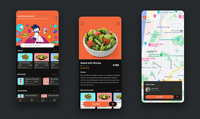 Food App application branding product design ui ux design