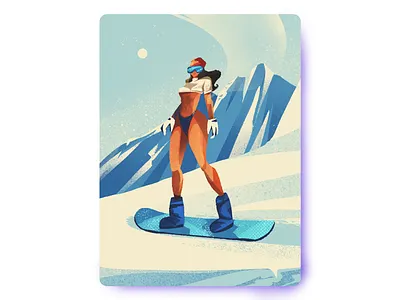 Women in sports | 2 alaska art art direction artwork book cover editorial graphic design illustration illustrator ipadpro landscape mural poster procreate snow sport women