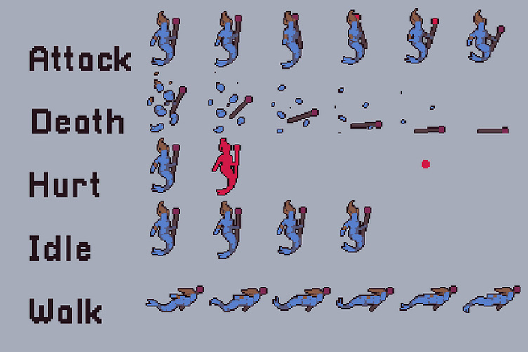 Free Underwater Enemies Pixel Art Character Pack by 2D Game Assets on ...
