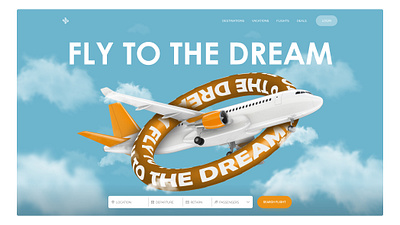 Airline website design illustration typography ui ux