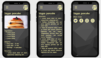 Recipe design #DailyUi Challenge #040 app dailyui design