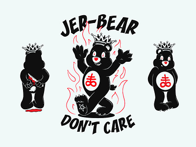 Jer-Bear character! bear cartoon cartoon character design illustration retro satanic vintage