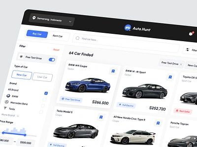 Auto.Hunt - Car Marketplace Search Preview b2b b2c buy car car dashboard car marketplace car marketplace dashboard car shop clean design dashboard dashboard app design marketplace modern design popular rent car ui uiux vehicle marketplace web app