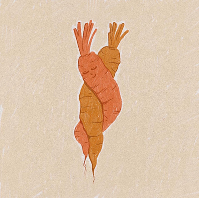 Carrot hug design digitalillustration food hand drawn illustration pencil