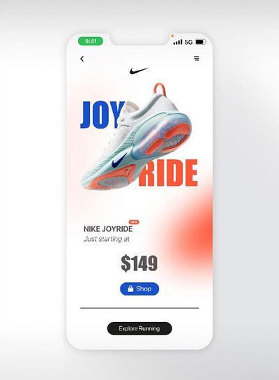 NIKE Joyride Product app branding design ui ux