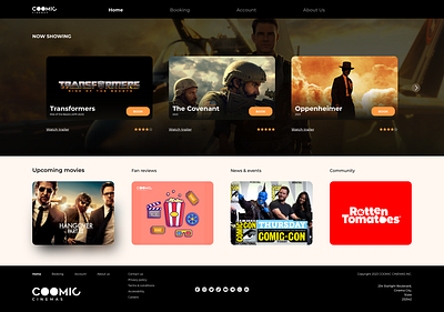 COOMIC : Movie Theater - Seat Reservation Flow branding design ui web