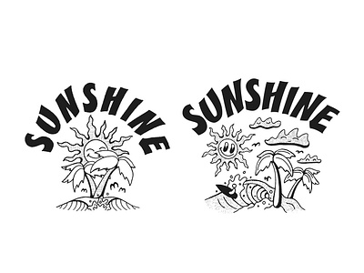 Sunshine Surf design beach branding cartoon cartoon character character design illustration logo retro sunshine surf surfing t shirt tee toon tshirt vintage