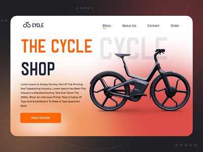 Bicycles Landing Page UI Design bicycle bike cycle shop hero home page landing page minimal online shop online store sports store ui design web design website website design