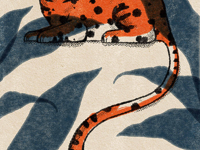 Jungle cat print animal design digitalillustration hand drawn illustration print screenprint