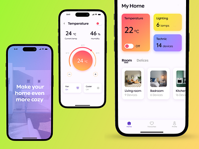 Home Monitoring Dashboard app challenge dailyui dailyui021 design home mobile mobile app monitoring smart ui