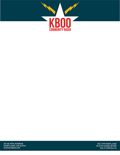 KBOO COMMUNITY RADIO LETTERHEAD branding design graphic design letterhead stationary typography