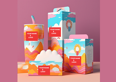 PACKAGING FOR ICE CREAM COMPANY design graphic design illustration ui ux