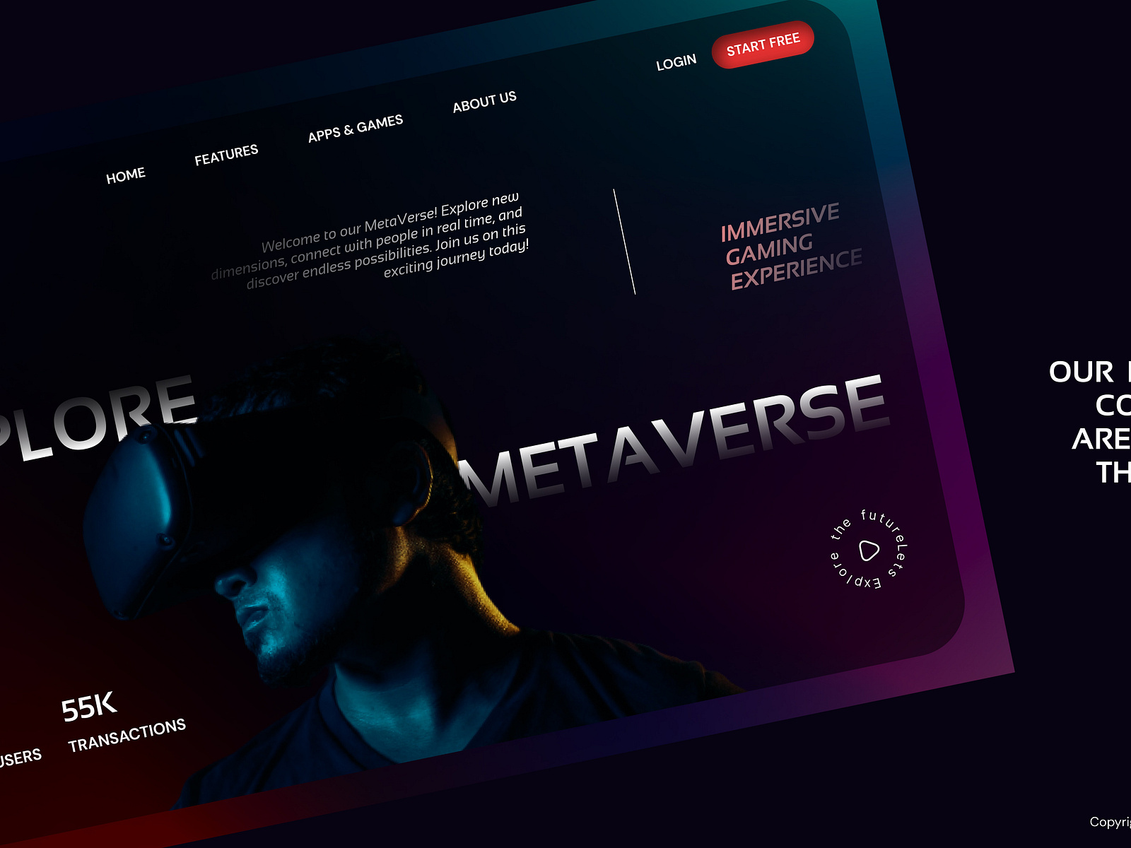 Metaverse Landing page by Daniel Ojonugwa Dickson on Dribbble