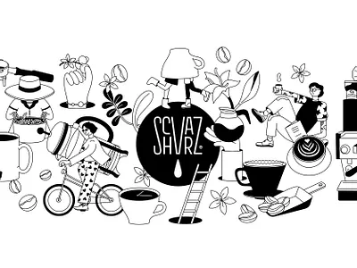 Schvarz Coffee 3d branding coffee coffeebranding coffeepackaging design flat icon illustration logo packaging pattern pattern design vector