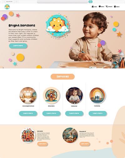 Bright Horizons Landing Page Concept branding design graphic design illustration logo ui ux vector