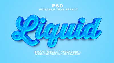 Luquid 3d editable text effect PSD liquid text effect psd font