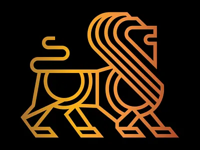 Lion design by pen tool. branding design golden logo graphic design illustration logo logo design vector