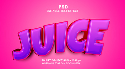 Juice 3d editable text effect PSD juice text effect psd psd font