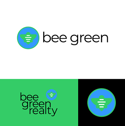 Bee Green Realty | Logo Design bee green realty brand identity ecofriendly logo design logo system real estate logo realtor logo