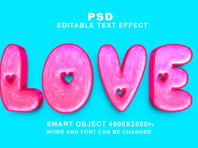 LO love text effect