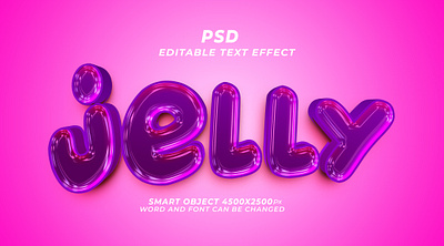 Jelly 3d editable text effect PSD jelly text effect psd font