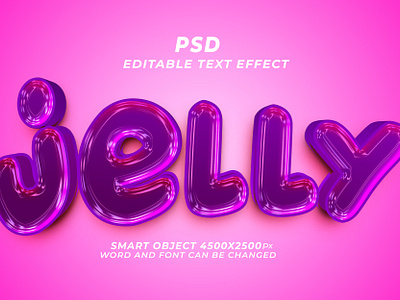 Jelly 3d editable text effect PSD jelly text effect psd font