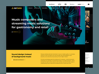 Music computers and solutions company company design ear homepage interface modern music solution sound tunes ui ui ux ui design web design