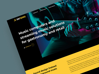 Music computers and solutions company company design ear homepage interface modern music solutions sound tunes ui ui ux ui design web design