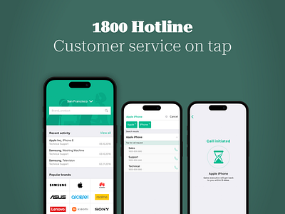 NotchUX > 1800Hotline - Customer service on tap app mobile ui mobile ux ux