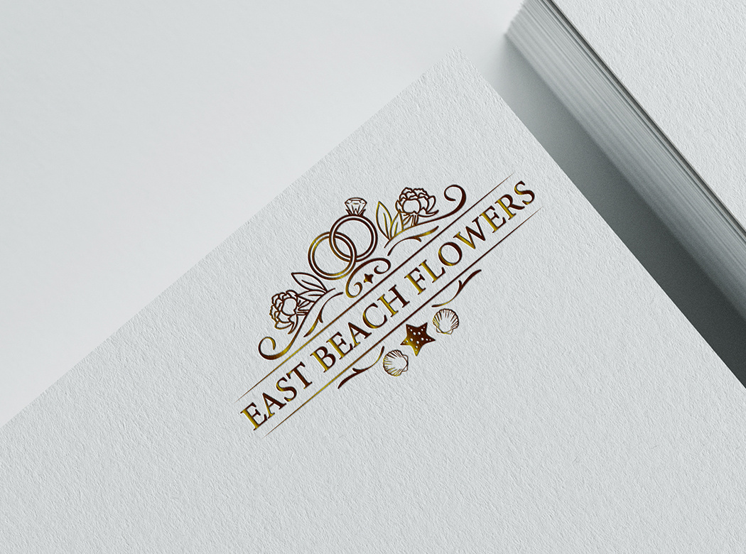 EAST BEACH FLOWERS art branding classy design digitalart flowers graphic design handdraw illustration logo logodesign luxury vector