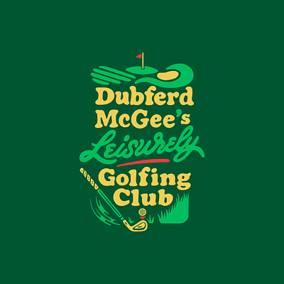 Dubferd McGee's Leisurely Golfing Club badge club golf golfing green leisure lettering logo masters pin script
