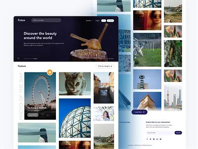 Photography website big image clean ui design photo photo landing page photography photography ui stock ui