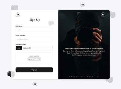 Daily UI 001 Sign-up page modal dailyui day001 design modal photography contest sign up page ui design web design