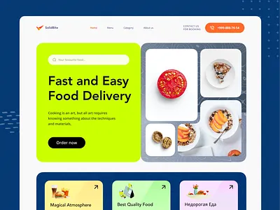 Food Delivery Website! clean clean design delivery high contrast home page neon typography ui ui design user interface ux