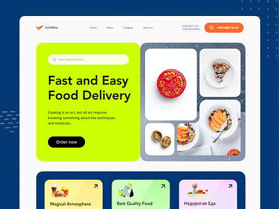 Food Delivery Website! clean clean design delivery high contrast home page neon typography ui ui design user interface ux