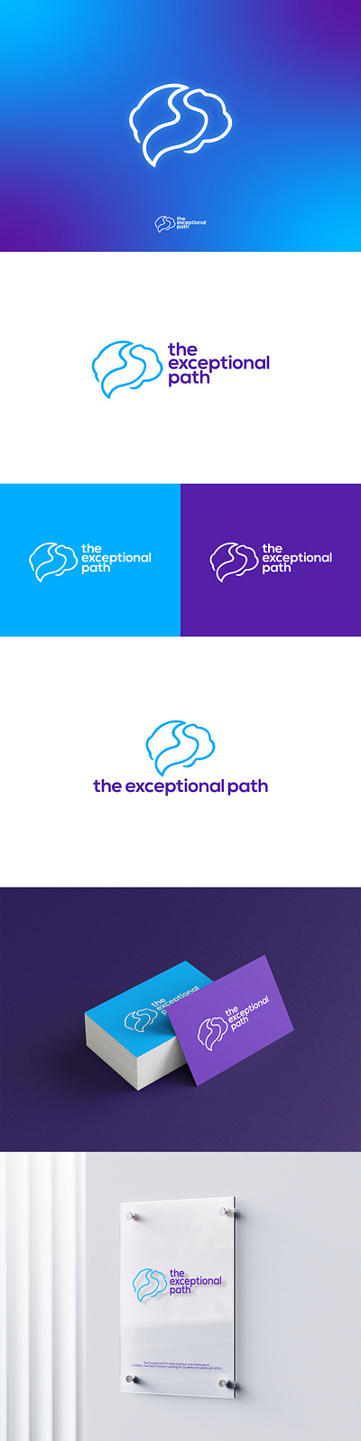 The Exception Path brain line art logo path smart
