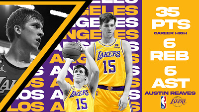 "AR15" Austin Reaves Career High Highlights 3/20/23 basketball design graphic design lakers nba sports sportsdesign