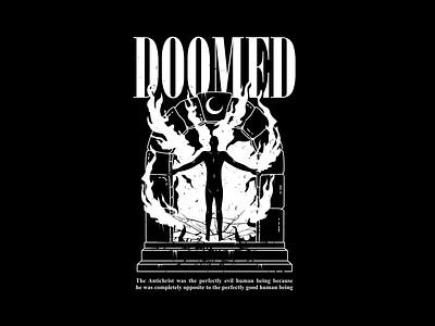 Doomed apparel artwork branding clothing cult darkart design graphic horror illustration logo ocult silkscreen streetwear vector