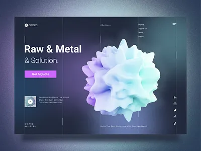 Metal company website design!! 3d website clean clean ui design gridline style metal metal ui design metal website ui ui design unique design user interface ux webhero