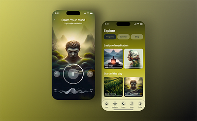 Meditation App Concept app figma meditation mobileapp ui uiux
