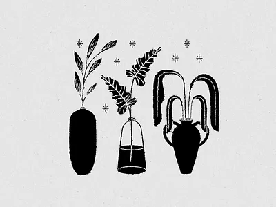 Plants design girl icon illustration lineal mystic plants plants deco