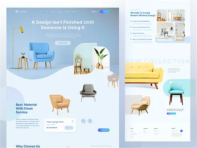 Furniture website UI design blue website clean clean design clean furniture website design furniture landing page furniture website landing page ui ui ui design user interface ux wooden website