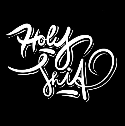 Holy Shit branding brush calligraphy design graphic design holy illustration lettering logo procreate script shit sketch swing typography