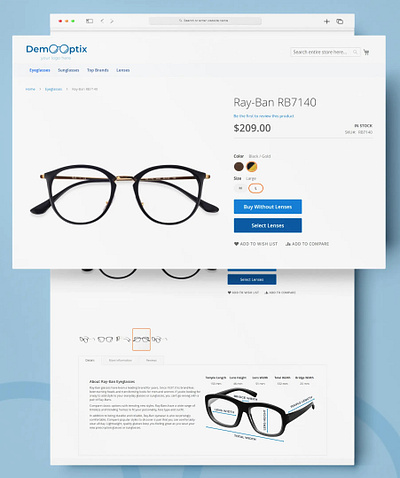 Optix: Eyewear Shop Extensions for Magento 2 accessories design extension eyeglasses eyewear glasses online shop prescription lenses ui